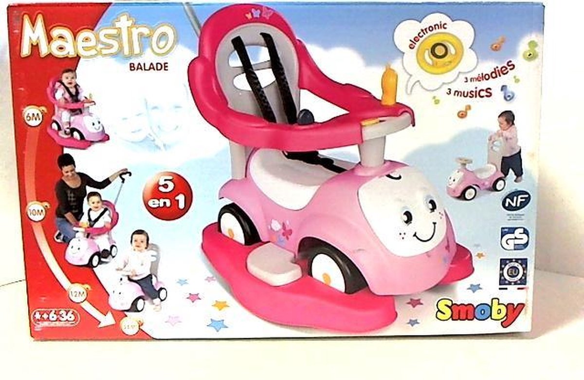 Smoby Loopauto 4 in 1 roze | bol