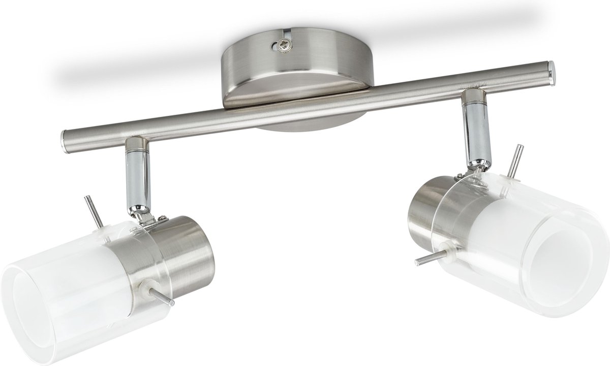 Prolight Vidrio Plafondspots - 2 Lichtpunten - Geintregreerde LED - Zilver