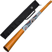 Didgeridoo en teck 130cm avec belle peinture. Comprend un sac didgeridoo en nylon | Didgeridoo pour débutants et avancés
