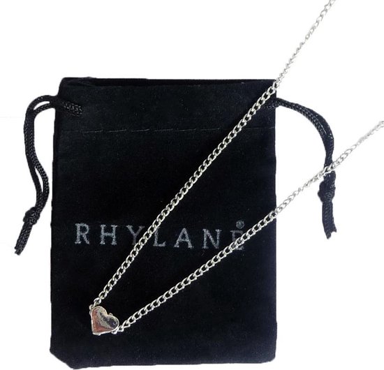 Ketting met hart hangertje – 42 cm + 5 cm verstelbaar – zilverkleurig – Rhylane