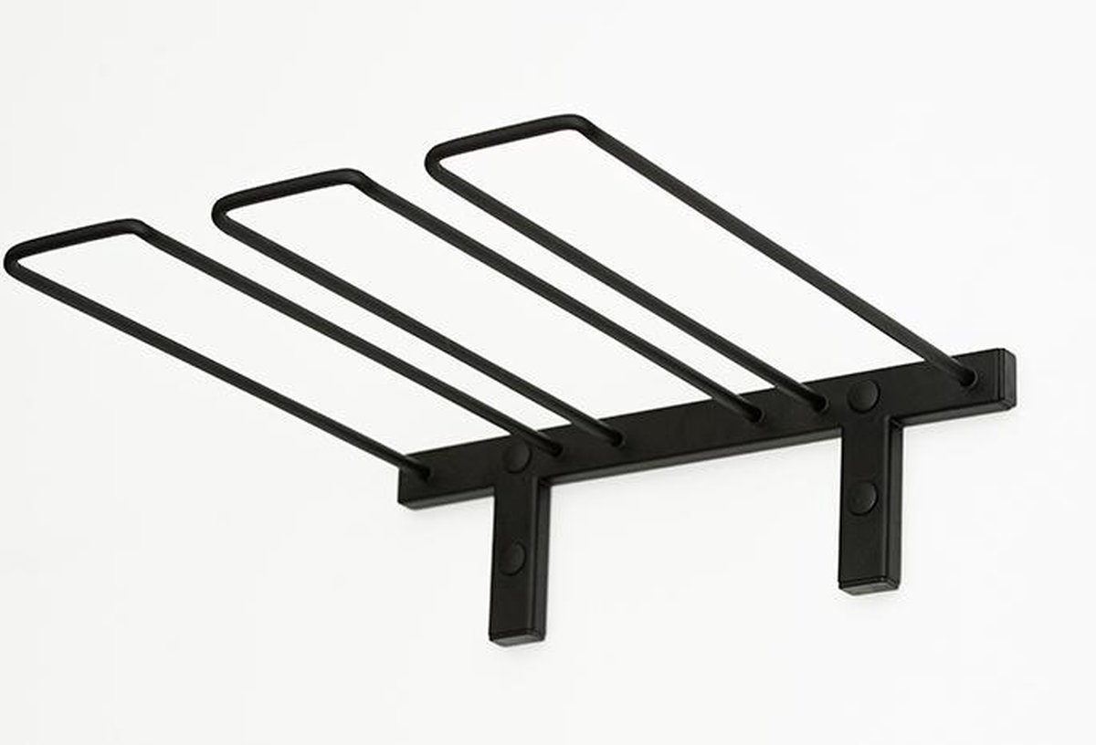VintageView Wijnglazenrek - 33 cm breed - Zwart - 6 glazen