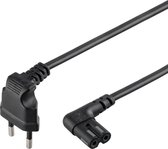 Cablexpert Stroomkabel met C7 / 8-vormige plug - haaks / zwart (voor o.a. Sonos) - 1 meter