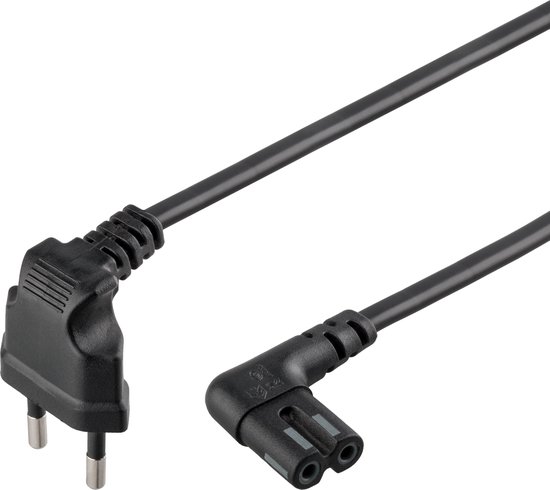 Cablexpert Stroomkabel met C7 / 8-vormige plug - haaks / zwart (voor o.a.  Sonos) - 1 meter | bol.com