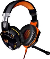 KOTION EACH G2000 Over-ear Game Gaming hoofdtelefoon Headset Koptelefoon Headband met Mic Stereo Bass LED licht voor PC Gamer,Kabel Length: About 2.2m(Oranje + zwart)