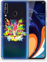 Geschikt voor Samsung Galaxy A60 Telefoonhoesje met Naam Cat Color