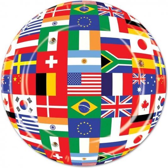 Secretaris Veraangenamen Interpretatie Wereld bordjes met internationale vlaggen | bol.com
