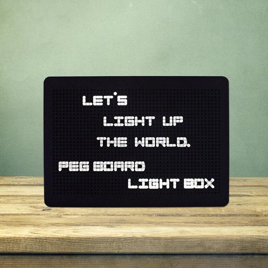 Light Up LED PEG Board Letterbord met LED Verlichting inclusief 120 Letters en Cijfers