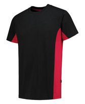 Tricorp T-shirt Bicolor 102004 Zwart / Rood  - Maat XXL