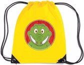 Krokodillen rijgkoord rugtas / gymtas - geel - 11 liter - voor kinderen