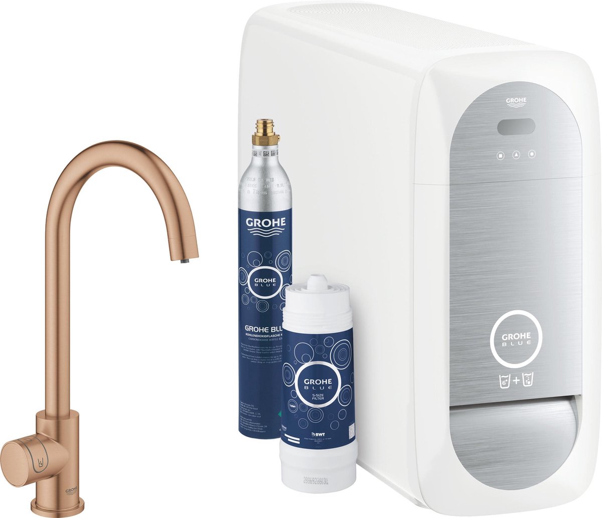 GROHE Blue Home Mono Starterkit - Keukenkraan met koeler, filter en CO2 - WIFI en Bluetoot