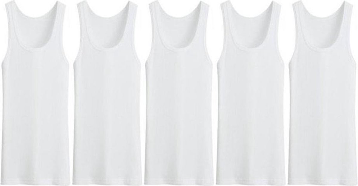 5 stuks Heren onderhemd - 100% katoen - wit - Maat XS