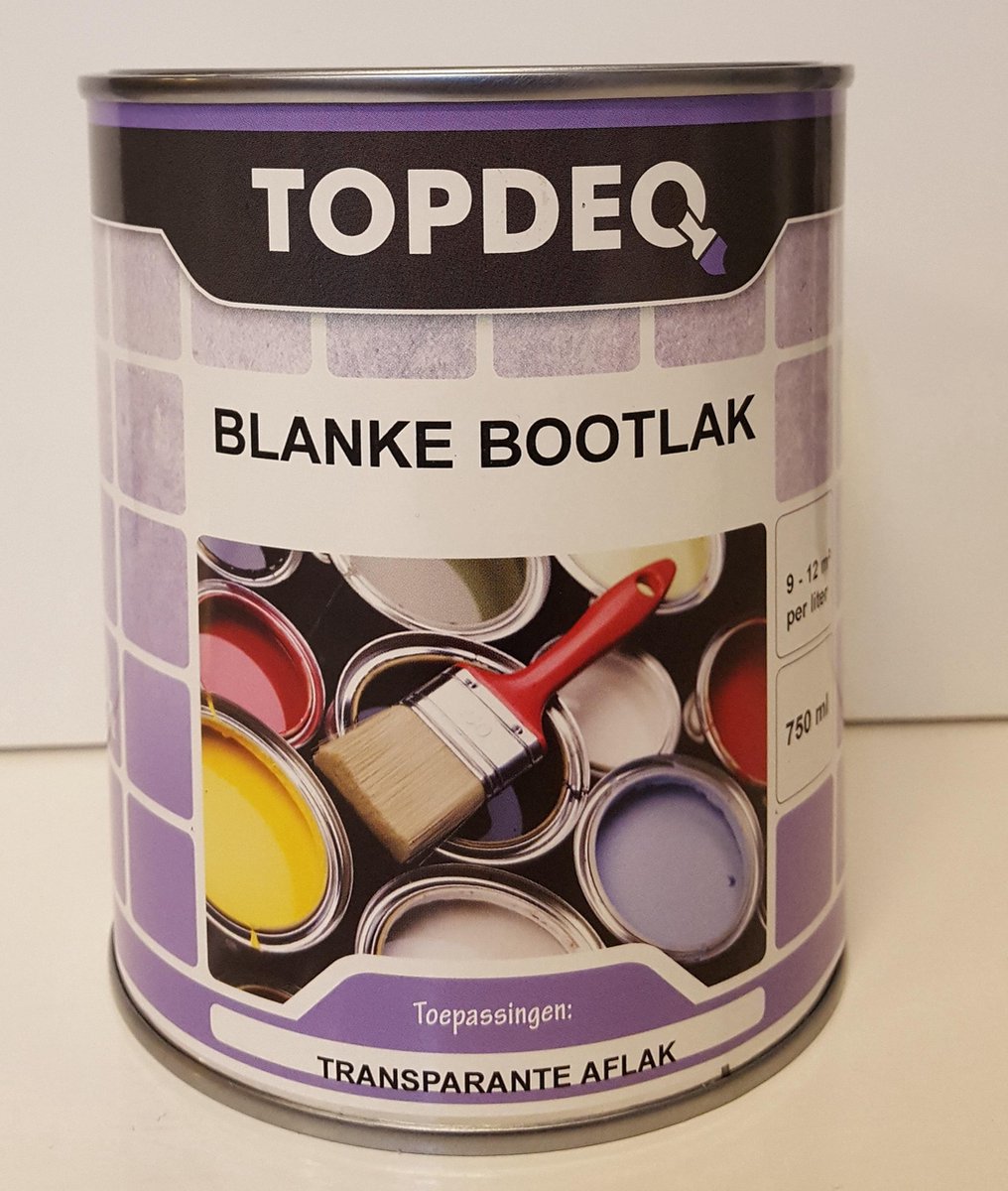 Topdeq Blanke Bootlak - Jachtlak - Hoogglans - Transparant - Blank - 750ml