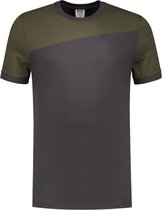 Tricorp T-shirt Bicolor Naden 102006 Donkergrijs / Army  - Maat M