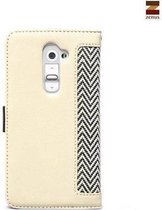 LG G2 Masstige Herringbone Diary Series -Ivory