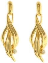 Behave Dames oorbellen hangers goud-kleur 5,5cm