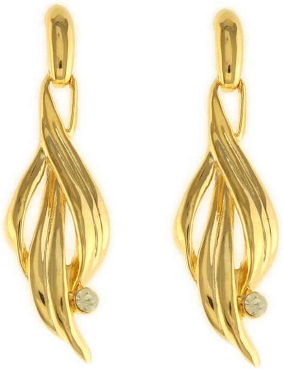 Behave® Dames oorbellen hangers goud-kleur 5,5cm | bol