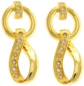 Behave Dames oorbellen hangers goud-kleur 3,5 cm