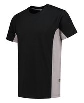 Tricorp T-shirt Bicolor 102004 Zwart / Grijs  - Maat XL