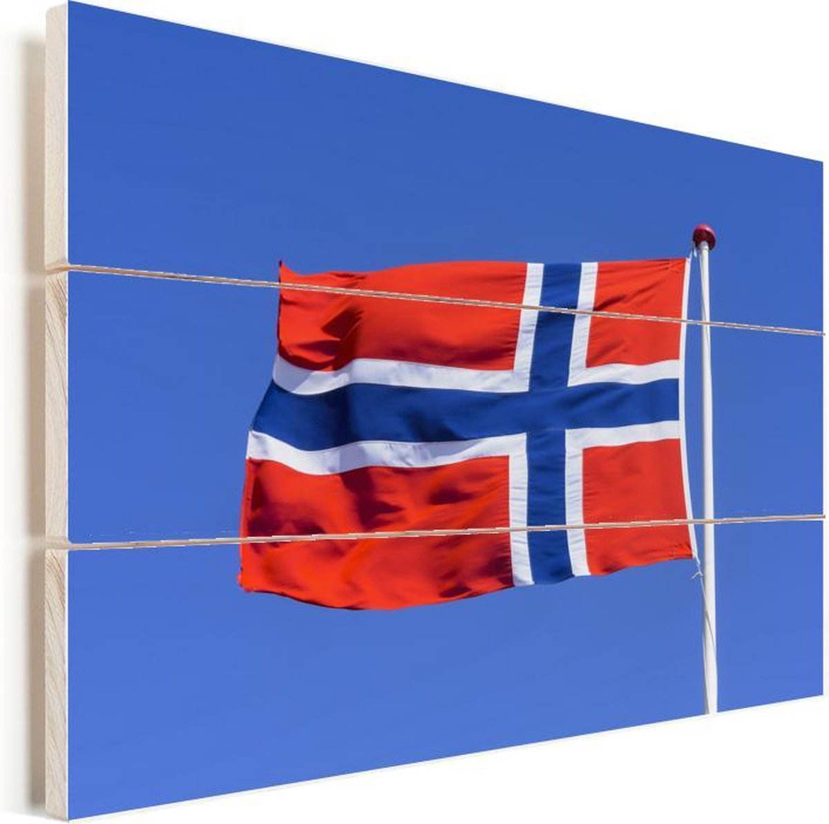 Drapeau norvégien dans le ciel bleu Pinède avec planches 120x80 cm ...
