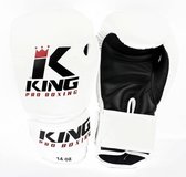 King Pro Boxing Bokshandschoenen Wit KPB/BG 2 Leder 10 OZ