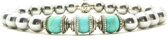 Beaddhism - Armband - Hematiet (RVS Steel colored) - Turquoise 3 - 8 mm - 18 cm