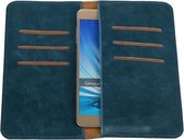 Blauw Pull-up Large Pu portemonnee wallet voor Samsung Galaxy A7 2015
