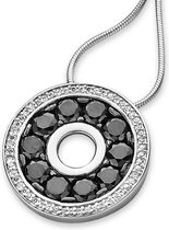 Orphelia ZH-4728 - Hanger Circle Black & White + Ketting 45 cm - Zilver 925 - Zirkonia - 2 cm