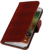 Samsung Galaxy E5 - Slangen Snake Design Rood - Book Case Wallet Cover Hoesje