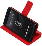 MP Case Cross Pattern TPU Bookstyle voor Sony Xperia X Compact Rood