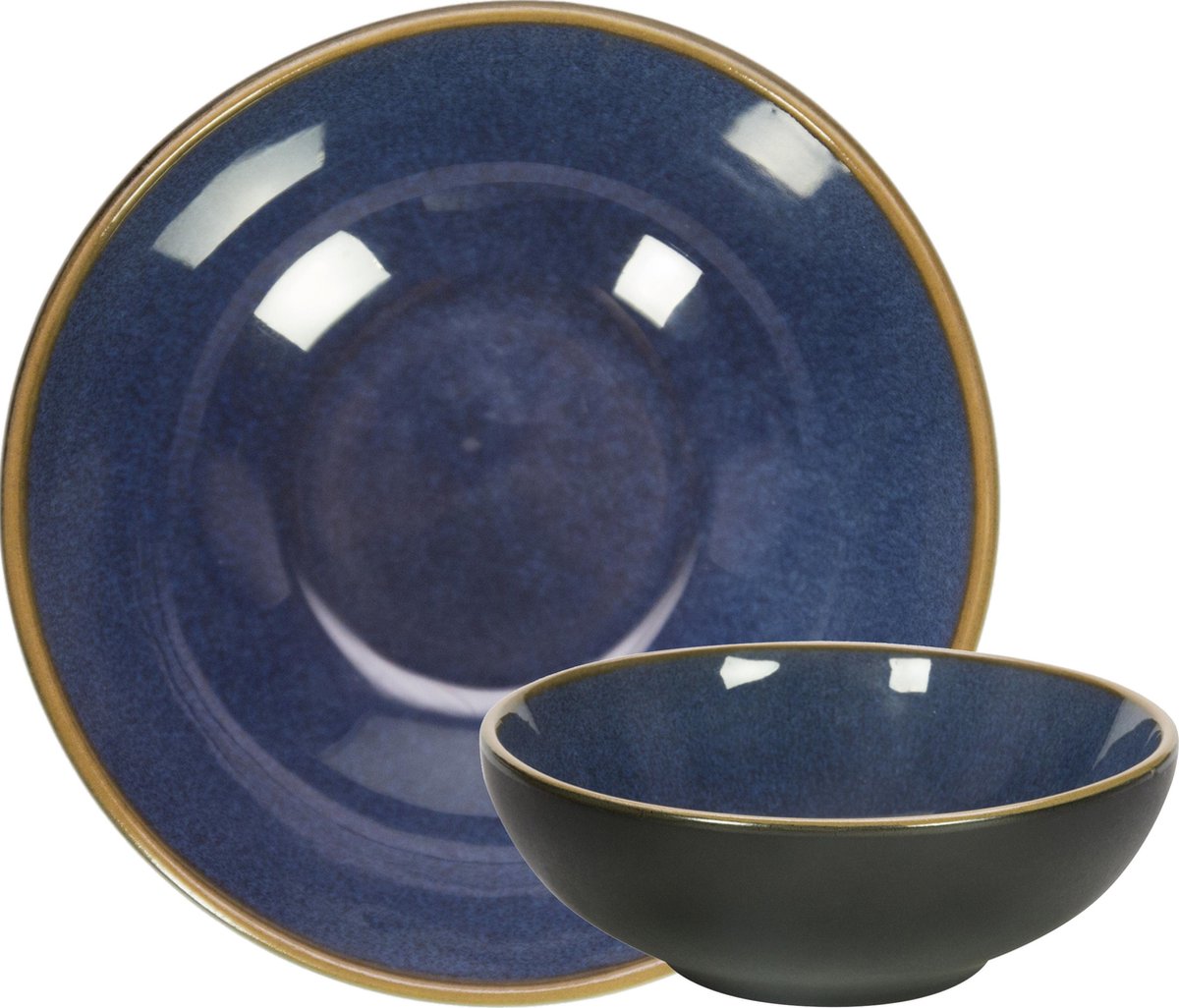 Gusta Table Tales schaal indigo Ø12x4,3cm set 6 stuks