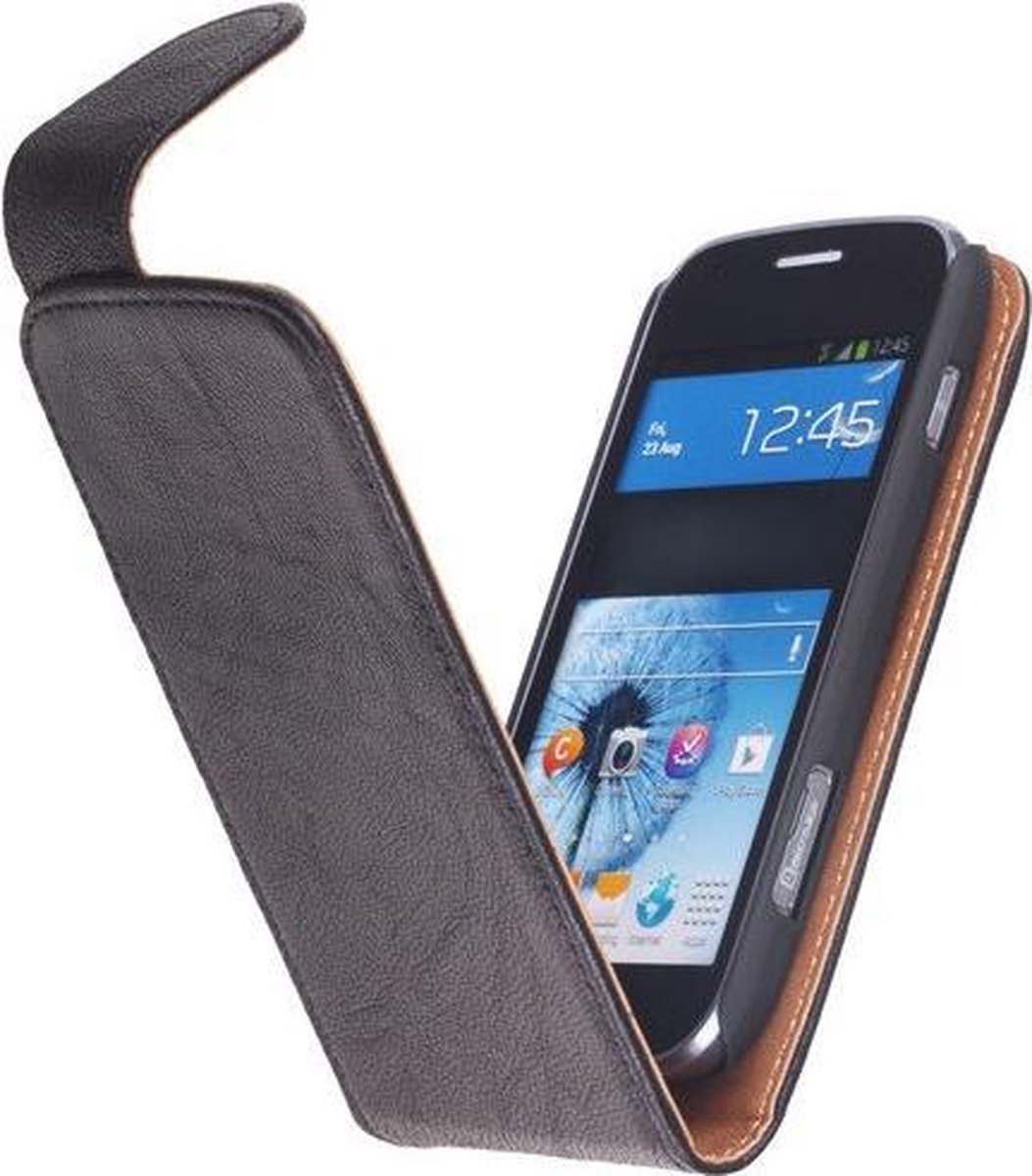 BestCases Zwart Kreukelleer Flipcase Samsung Ativ S i8750