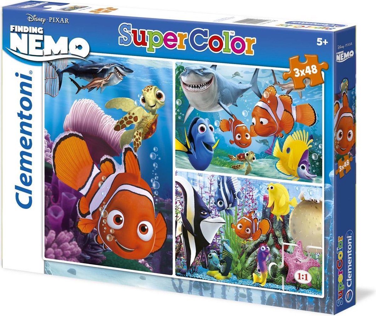 Puzzel 3x48 stukjes Finding Nemo | bol.com