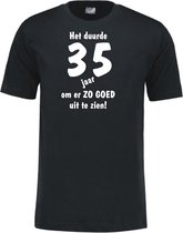 Mijncadeautje - Leeftijd T-shirt - Het duurde 35 jaar - Unisex - Zwart (maat L)