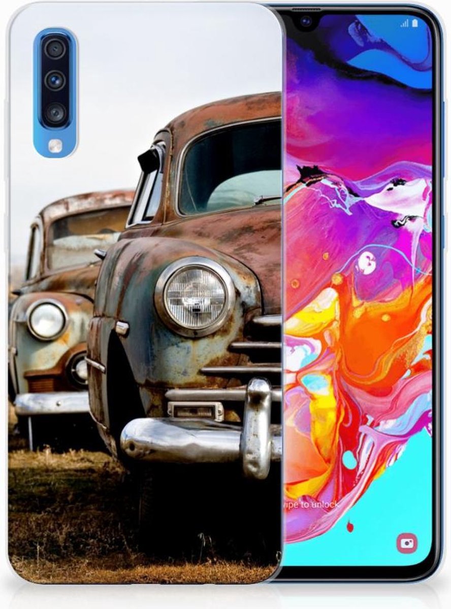Samsung Galaxy A70 Siliconen Hoesje met foto Vintage Auto