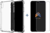 GsmGuru Armor Bundle iPhone XS Max Gehard Glas screenprotector + Transparant Anti Burst TPU Hoesje