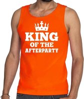 Oranje King of the afterparty tanktop / mouwloos shirt heren - Oranje Koningsdag kleding S