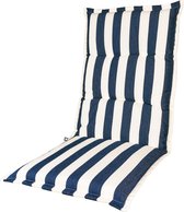 Kopu® Mila Navy - Coussin de jardin confortable avec dossier haut - Bleu/Blanc