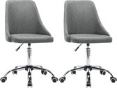 Eetkamerstoelen Lichtgrijs 2 STUKS (INCL 2 KLAPSTOELEN) / Eetkamer stoelen / Extra stoelen voor huiskamer / Bezoekersstoelen / Bureau stoelen met wielen / Kantoor stoelen / Bureaustoelen met 