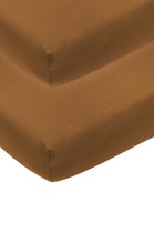 Meyco Jersey hoeslaken ledikant - 2-pack - Camel - 60x120cm