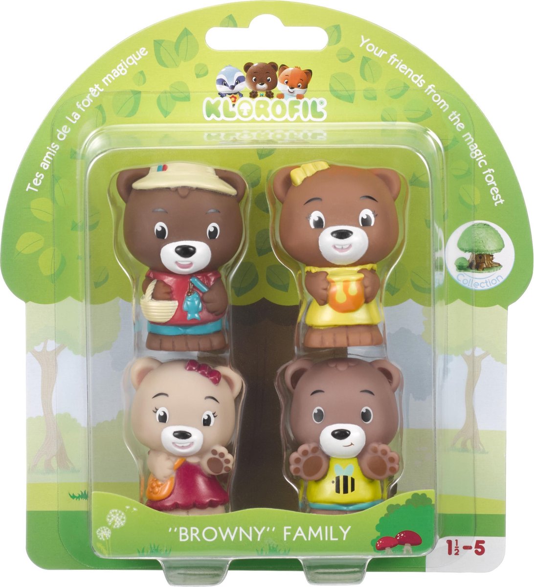 Klorofil De Familie "Browny" Speelset - Speelfiguren set - Poppetjes familie - Kinder Speelgoed - David, Emma, Basile en Alice - Vanaf 18 maanden - 4-Delig — afbeelding 7