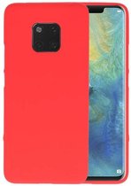 Bestcases Color Telefoonhoesje - Backcover Hoesje - Siliconen Case Back Cover voor Huawei Mate 20 Pro - Rood