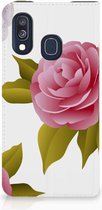 GSM Hoesje Geschikt voor Samsung A40 Bookcase Cover Roses