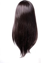 Pruiken dames- echt haar/ Front Lace Wig_100% Human Hair_ Braziliaanse Straight, 16inch Pre Geplukt met Baby Haar