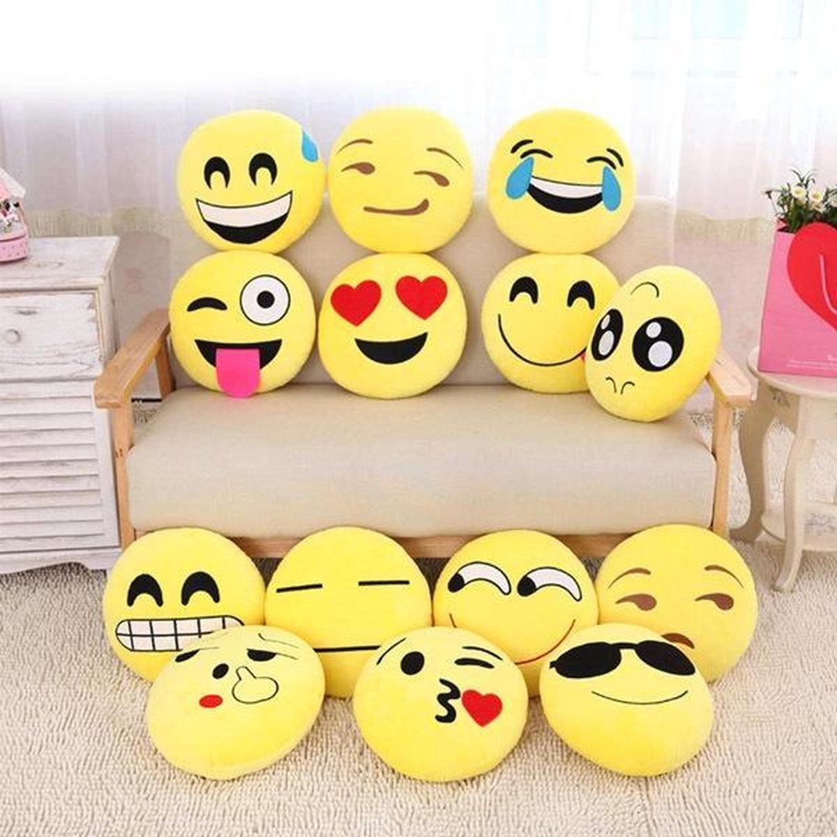 Emoji kussens 9 stuks | bol.com