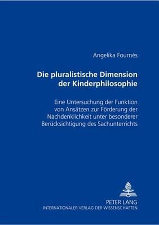 Die pluralistische Dimension der Kinderphilosophie - cover