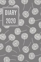 2020 Daily Diary Journal, White & Gray Dandelions