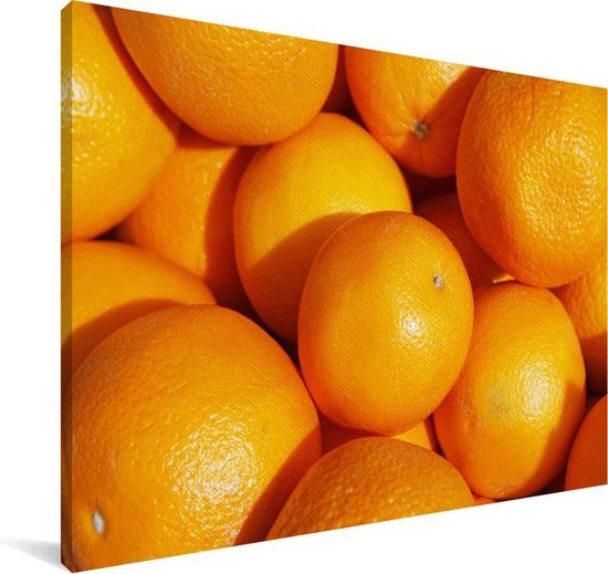 Oranges fraîches récoltées dans une toile d'Espagne baignée de soleil 60x40 cm - Tirage photo sur toile (Décoration murale salon / chambre)