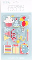 DCWV - Letterboard Icons - Party - 15 stuks