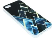 Geometrisch vormen hoesje zwart Geschikt voor iPhone 5/ 5S/ SE