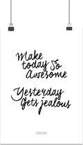 Poster - Print A2 - Make today- Zwart/Wit - Fabrikten